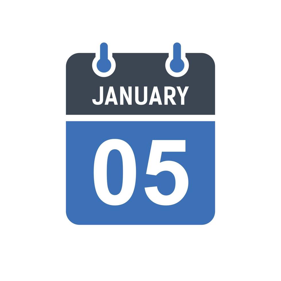 5 januari kalender datum icoon vector