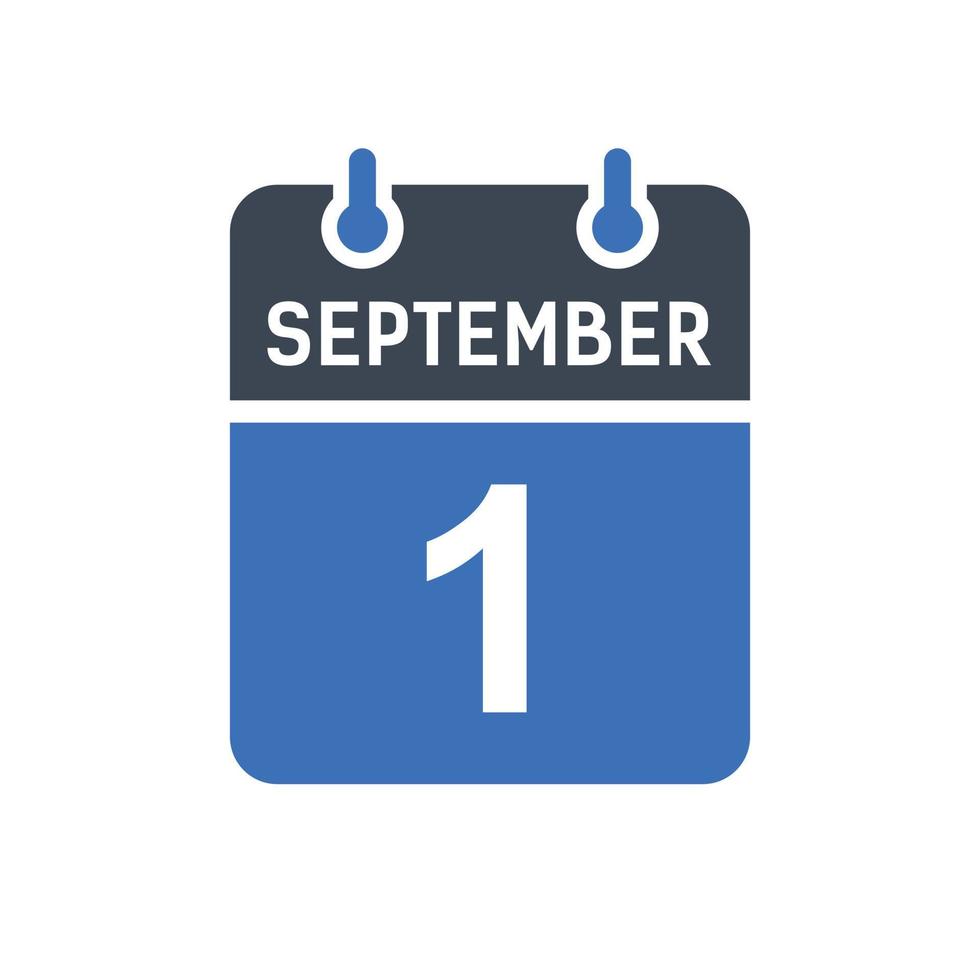 1 september kalender datum icoon vector