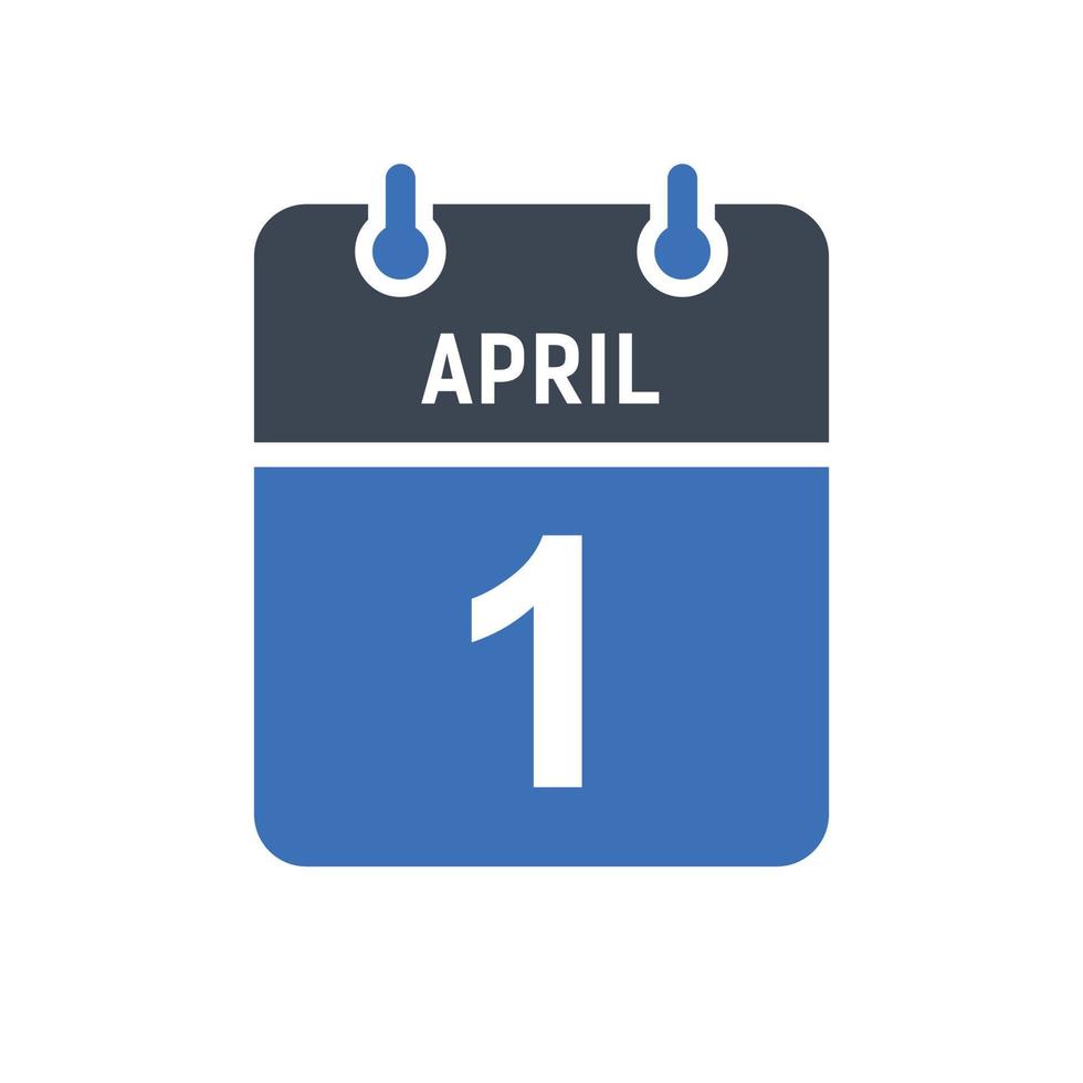 1 april kalender datum icoon vector
