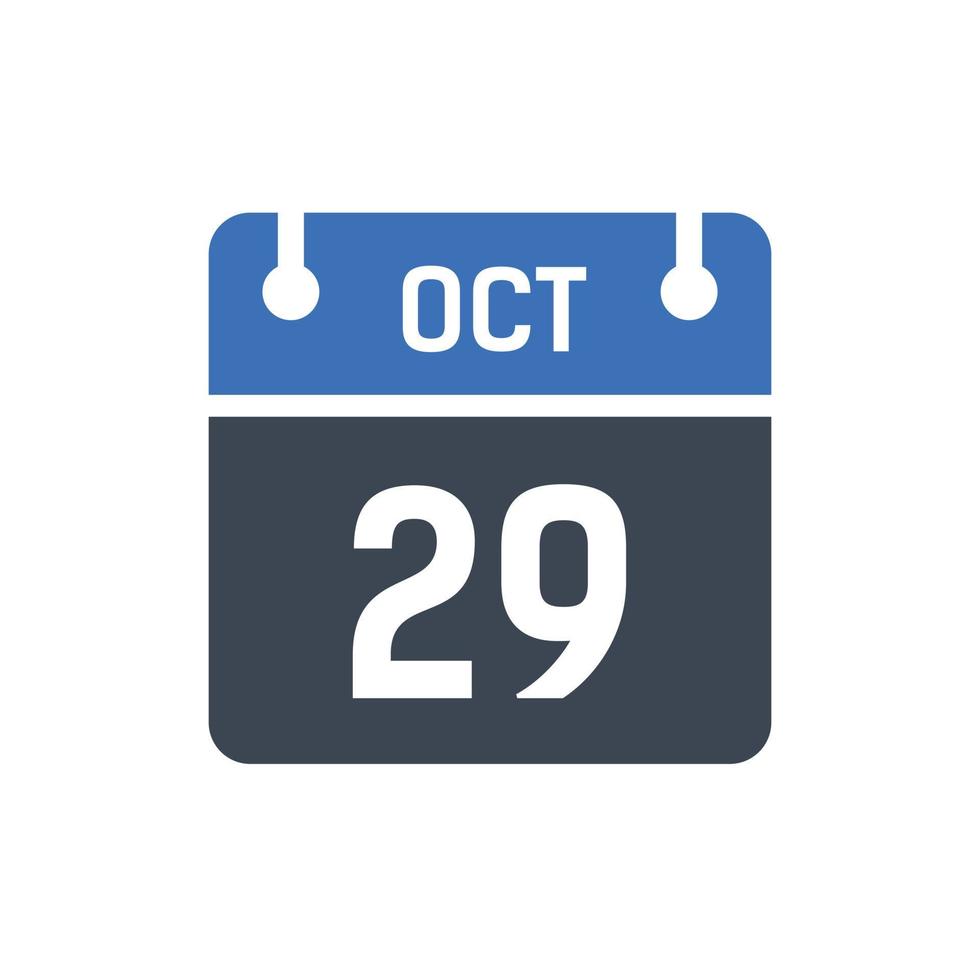 29 oktober datum van de maandkalender vector