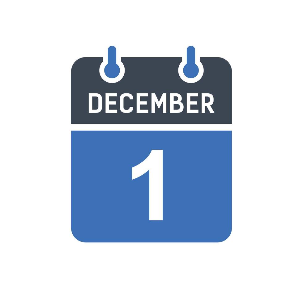 1 december kalender datum icoon vector