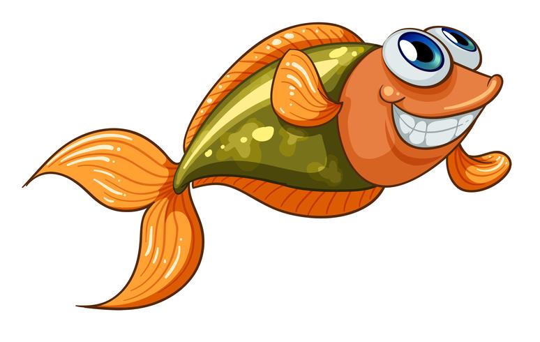 Een lachende kleine vis vector