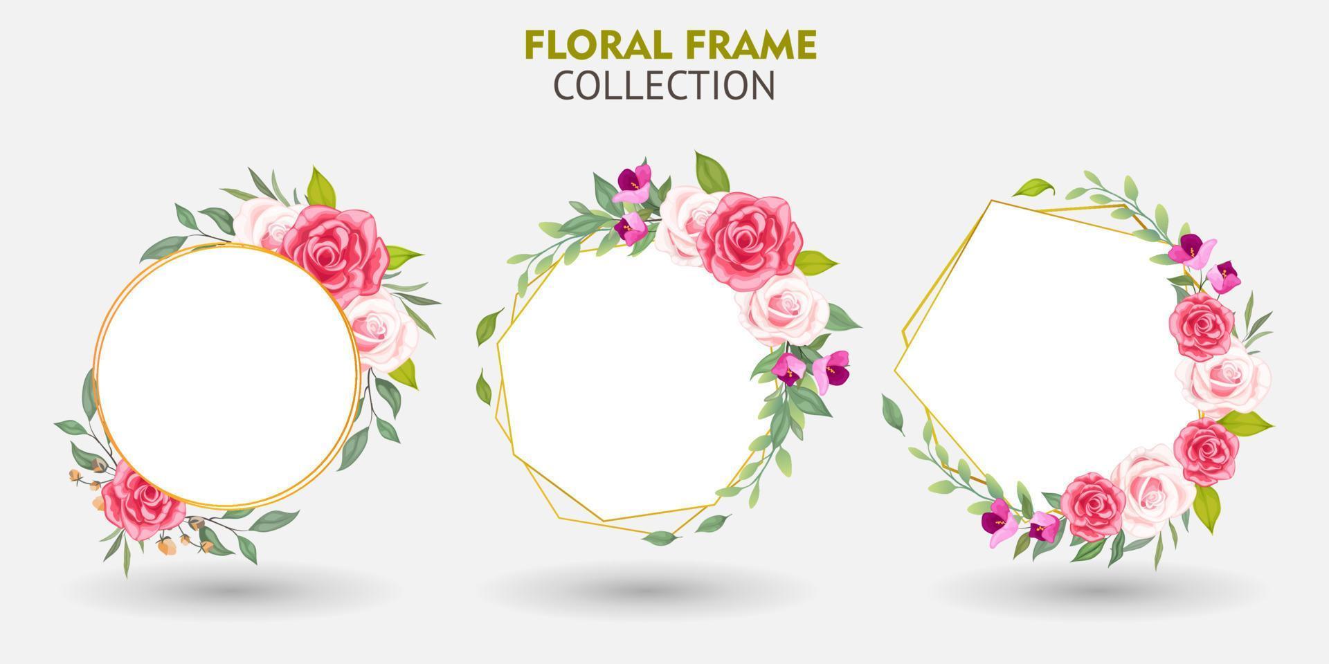 bloemen en bloemen frame collectie vector