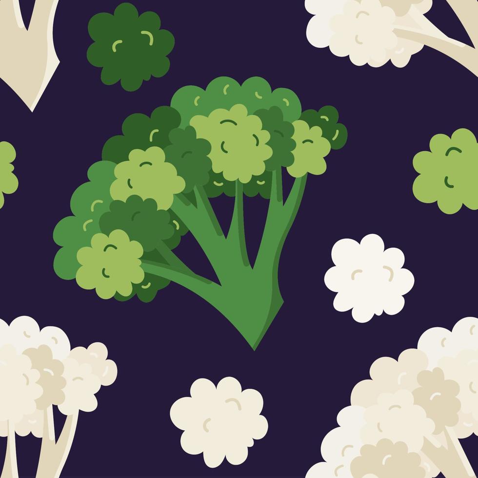 groenten naadloos patroon. vector gezond, dieet, biologisch voedsel ingesteld voor uw ontwerp. illustratie met broccoli voor textiel in een vlakke stijl.