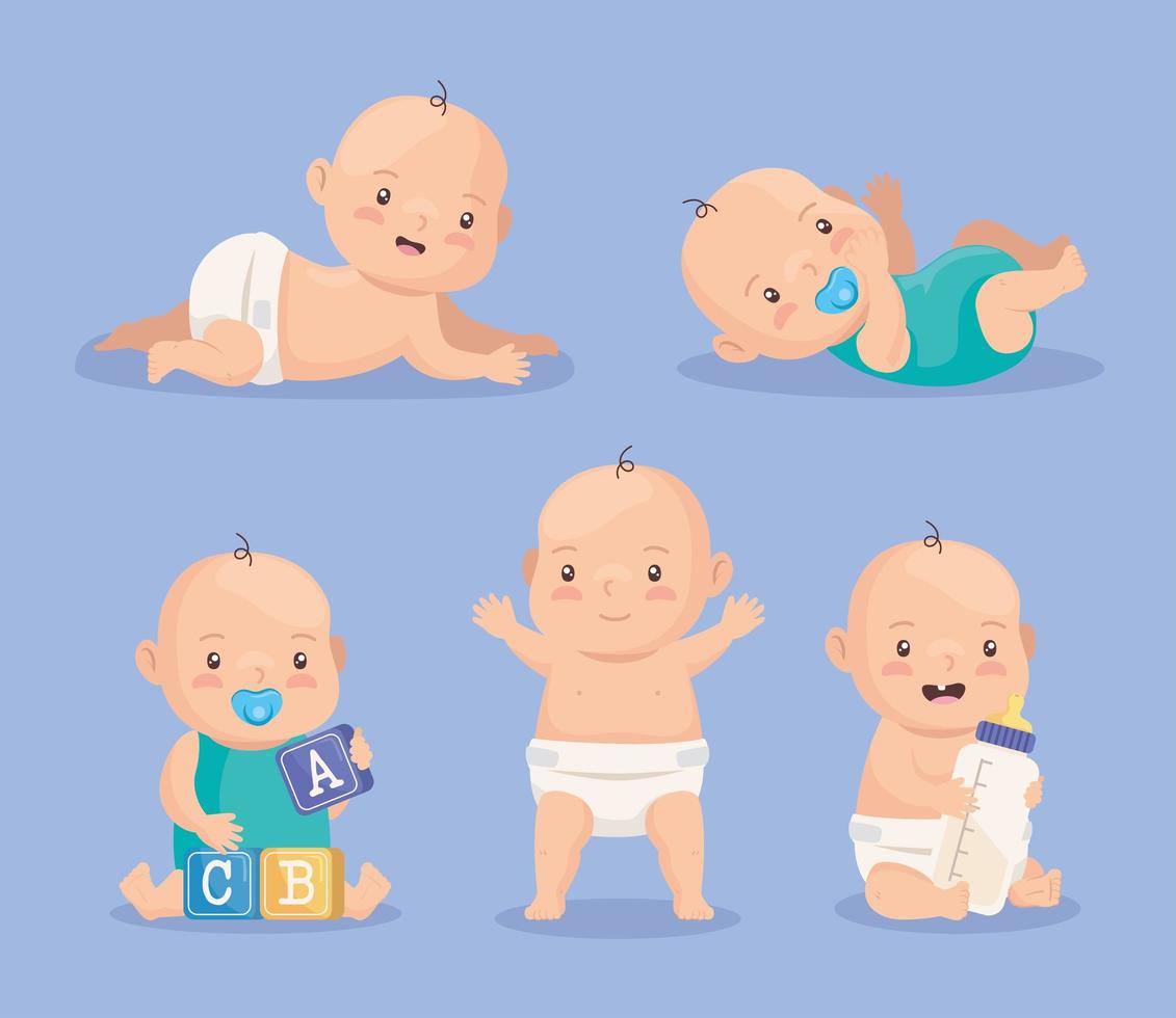 schattige kleine babyjongens vector