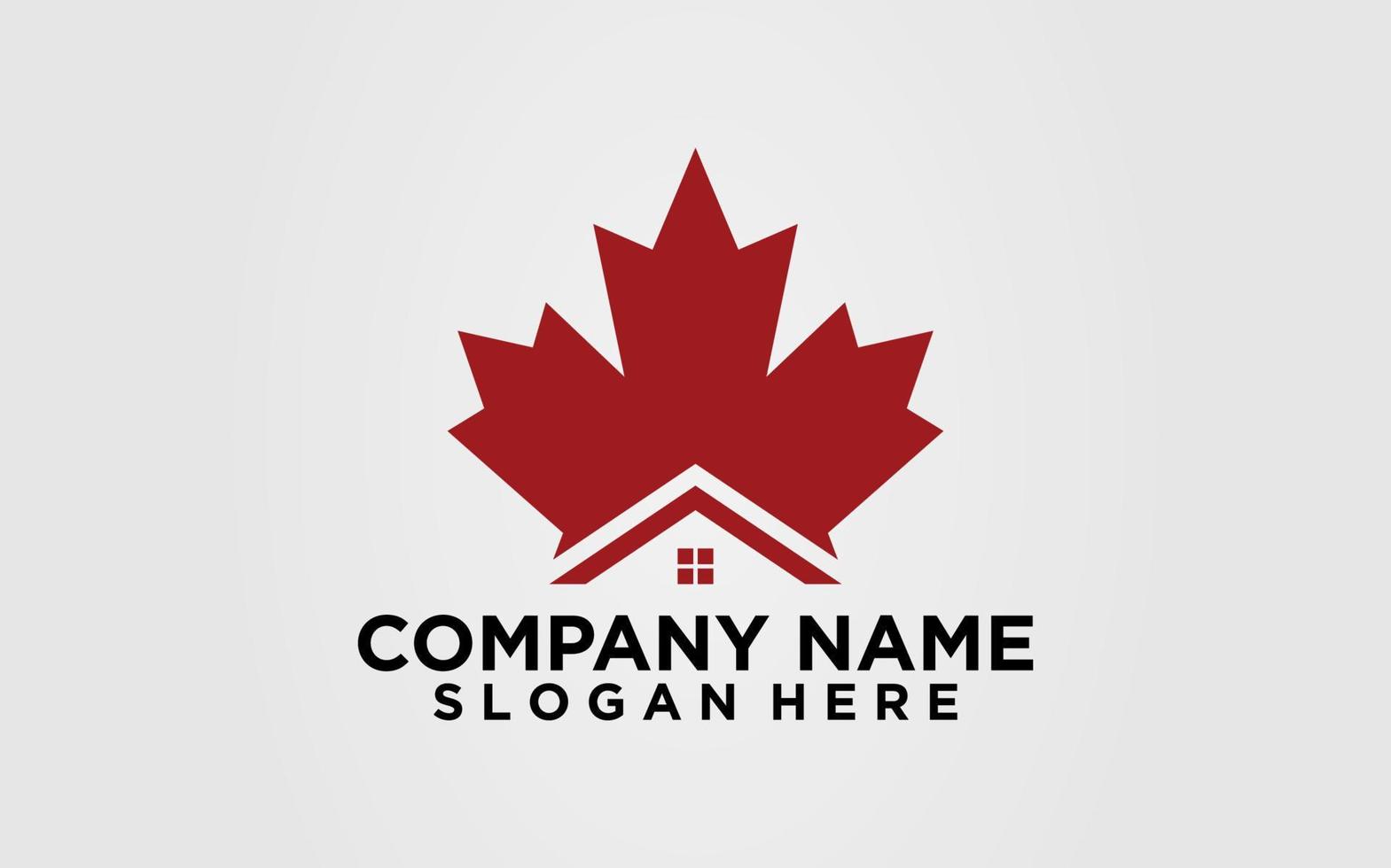 esdoorn canada huis onroerend goed logo pictogram sjabloon vector