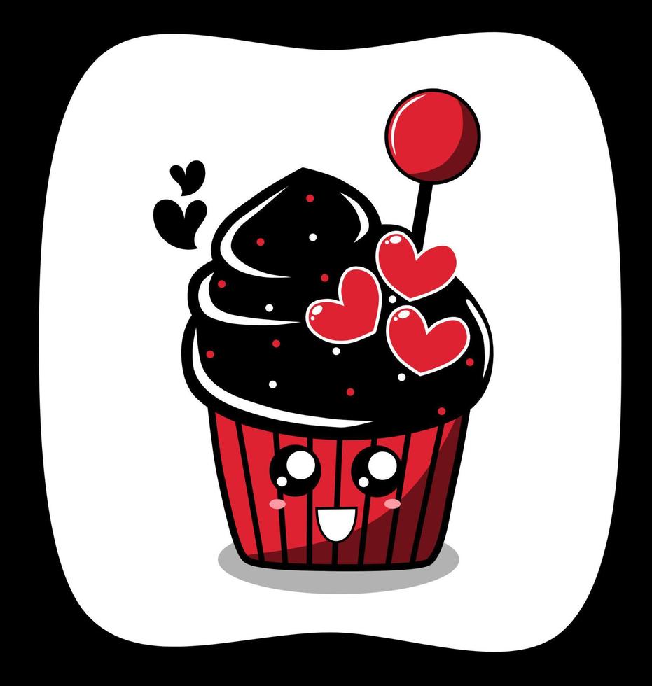 schattige anti-valentijns cupcake vector