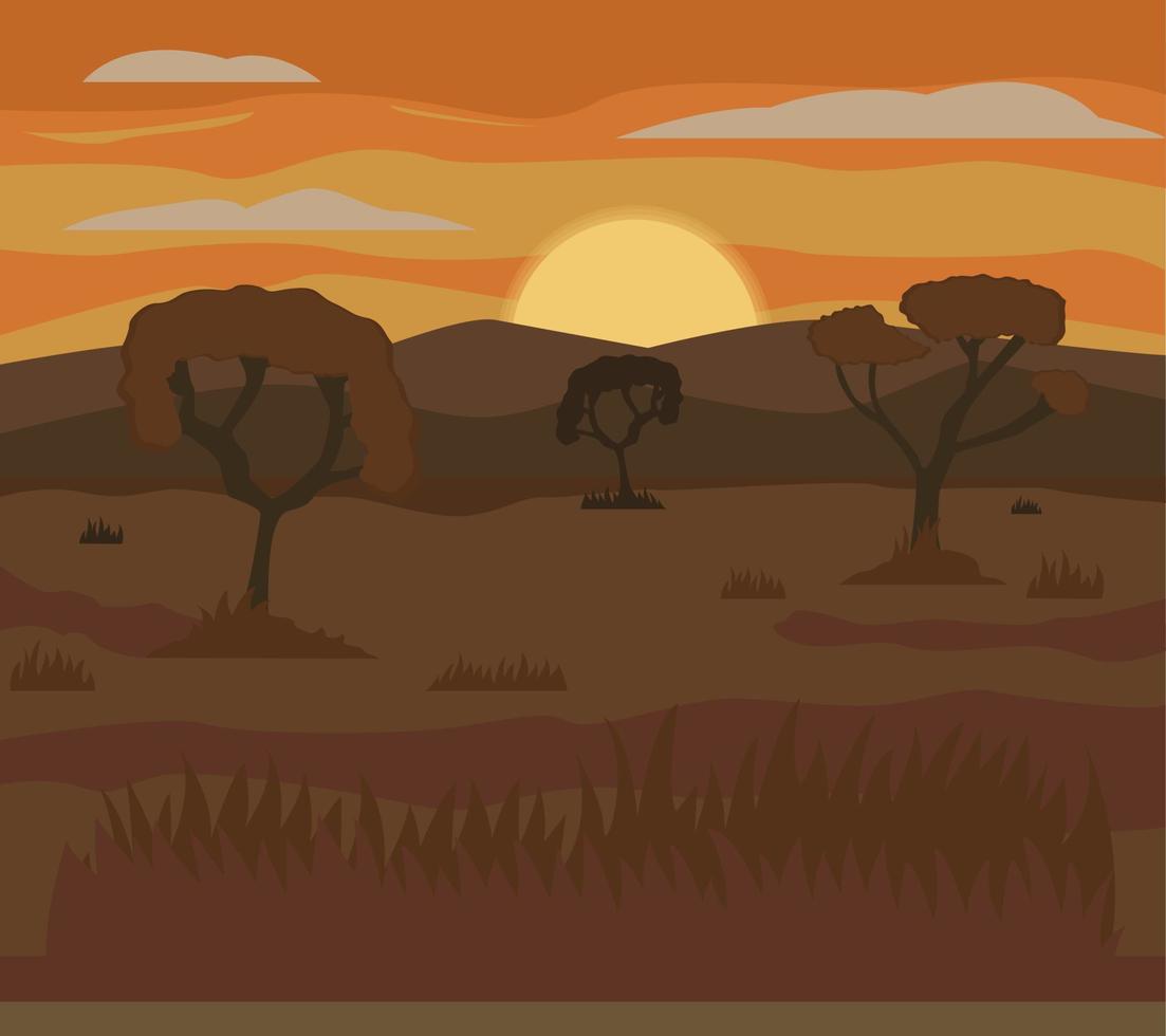 illustratie vector ontwerp van afrika landschap background