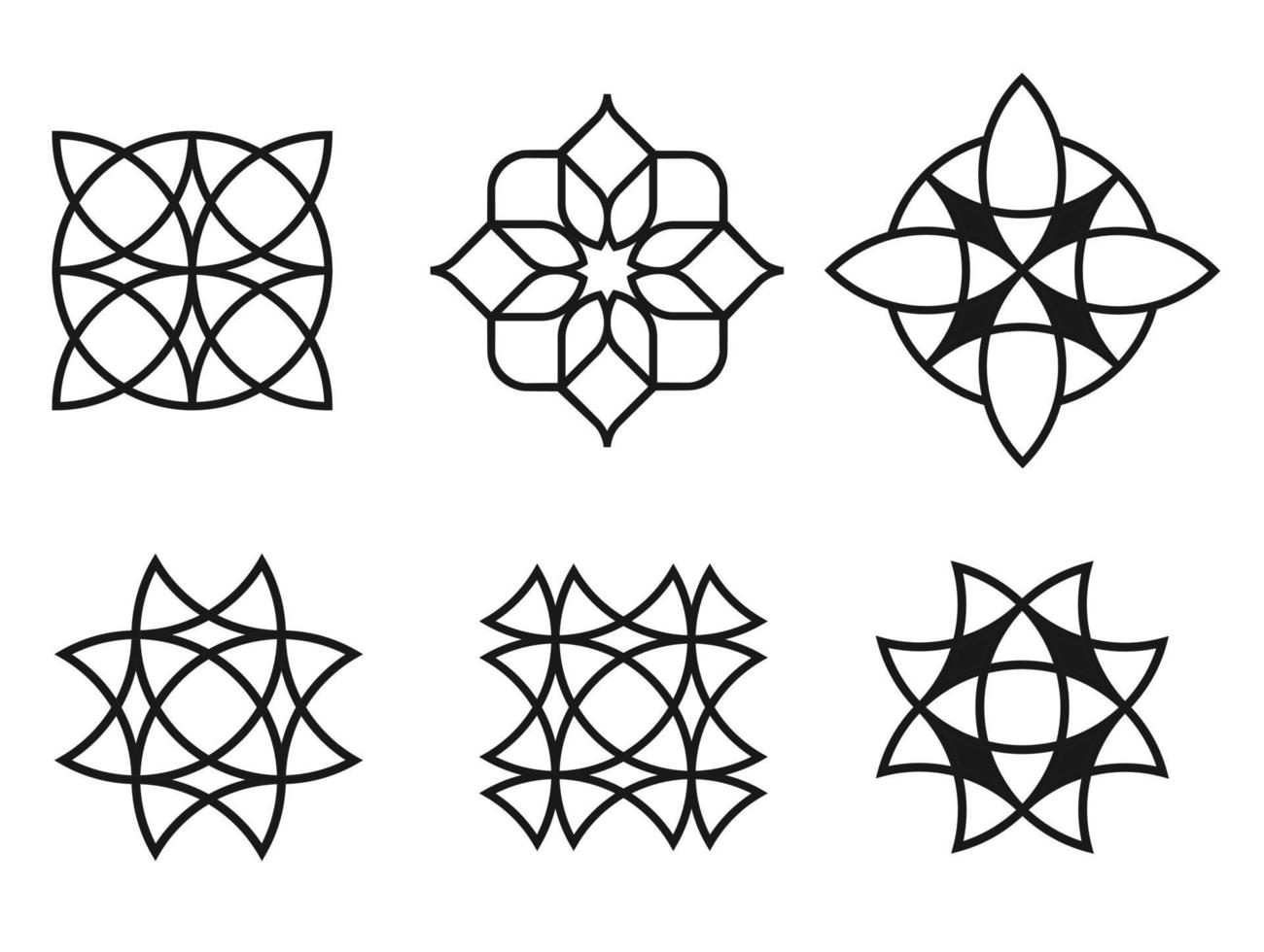 geometrische patroon Arabische stijl, set elementen vector