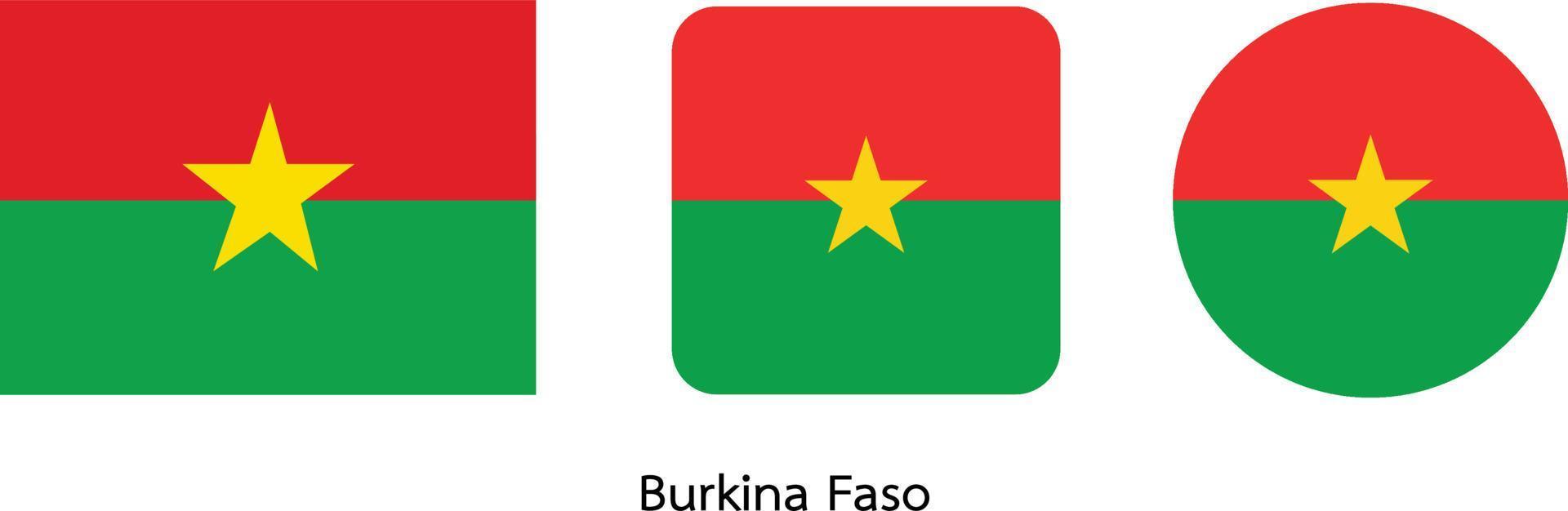 vlag van burkina faso, vectorillustratie vector