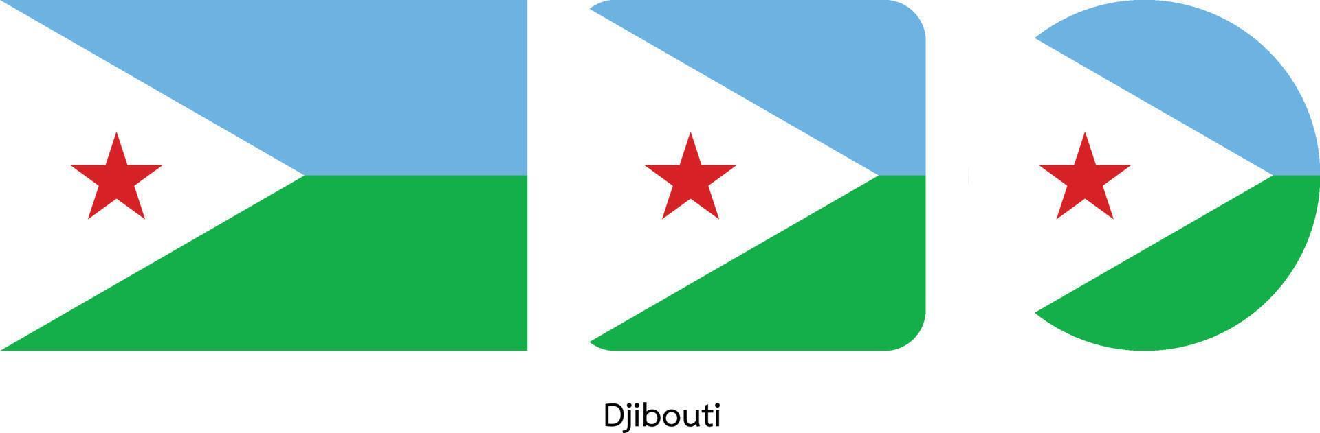 vlag van djibouti, vectorillustratie vector