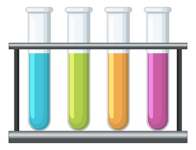 Testtubes met verschillende chemische binnenkant vector