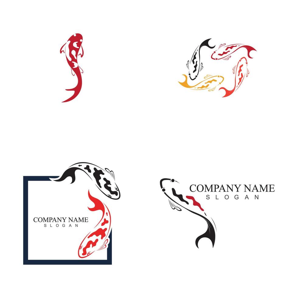 logo ontwerpconcept van koi vissen vector