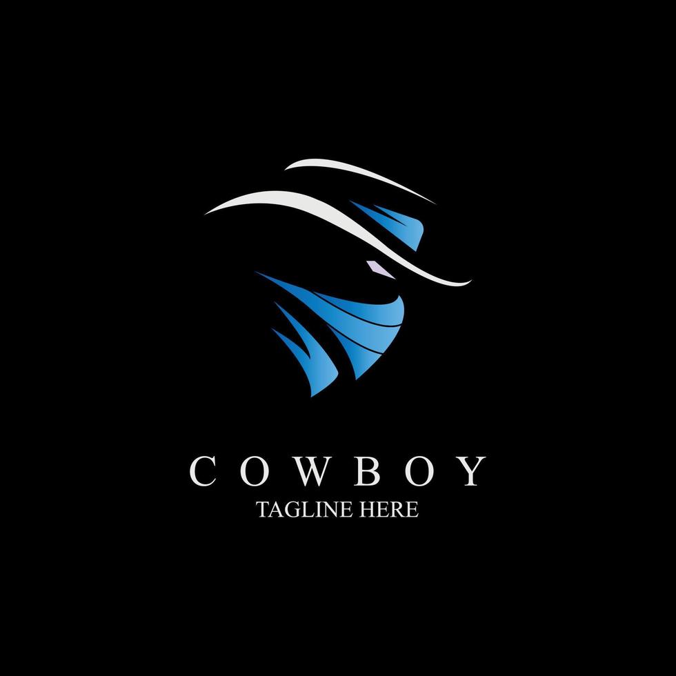 cowboy logo moderne stijl ontwerpsjabloon voor merk of bedrijf en andere vector
