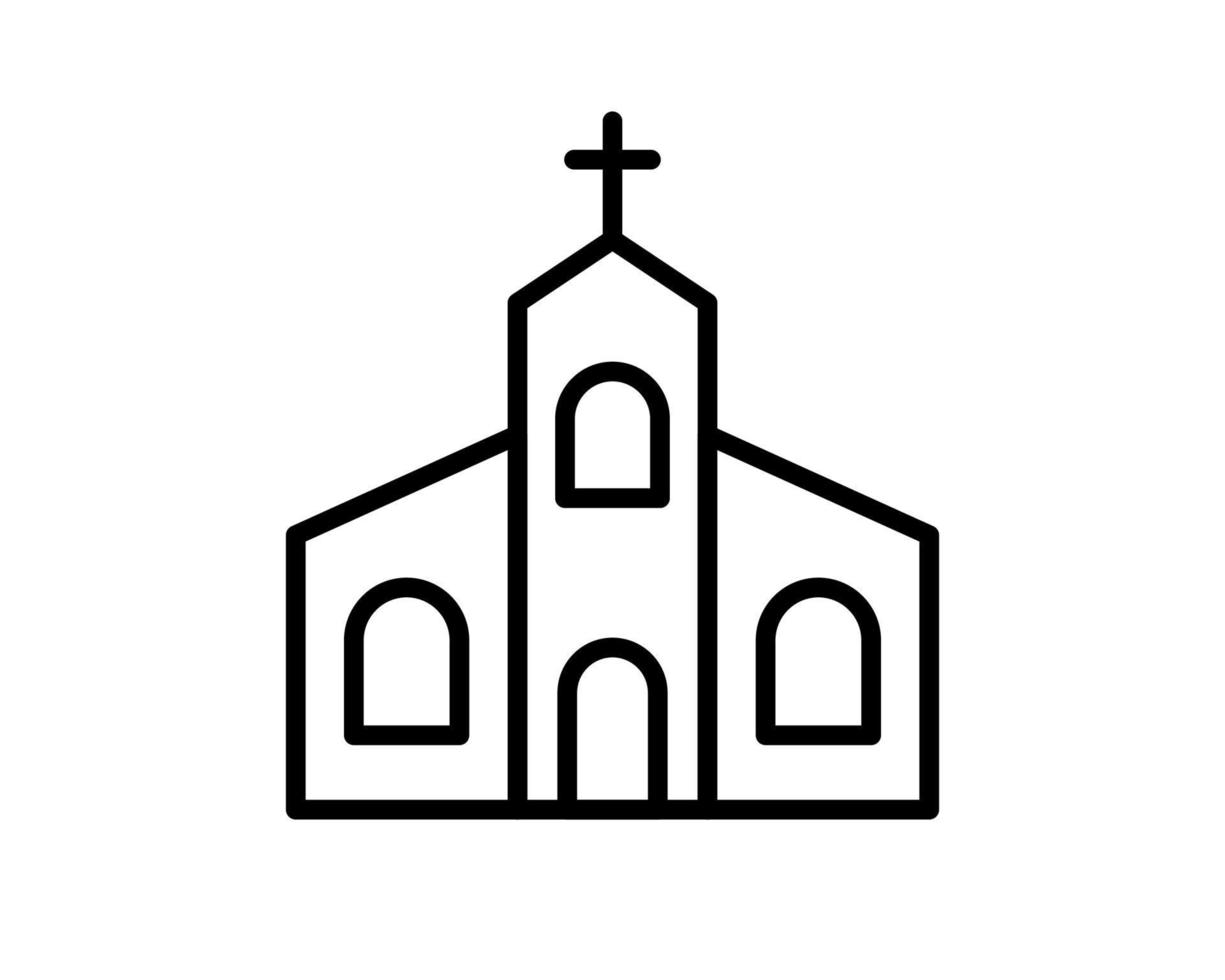 vectorillustratie van kerk icoon. moderne kerk plat symbool op witte achtergrond. vectorpictogram voor grafisch, website- en mobiel ontwerp vector