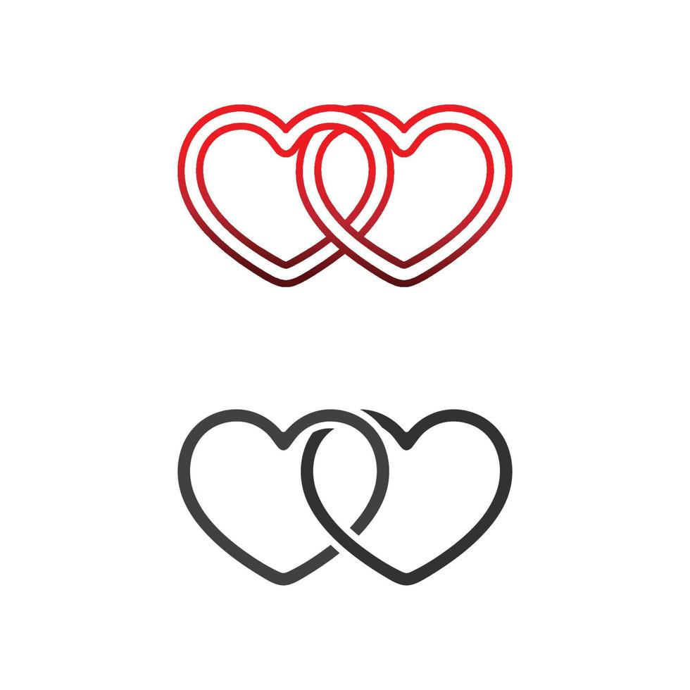 hart en liefde vector illustratie ontwerp pictogram teken romantisch