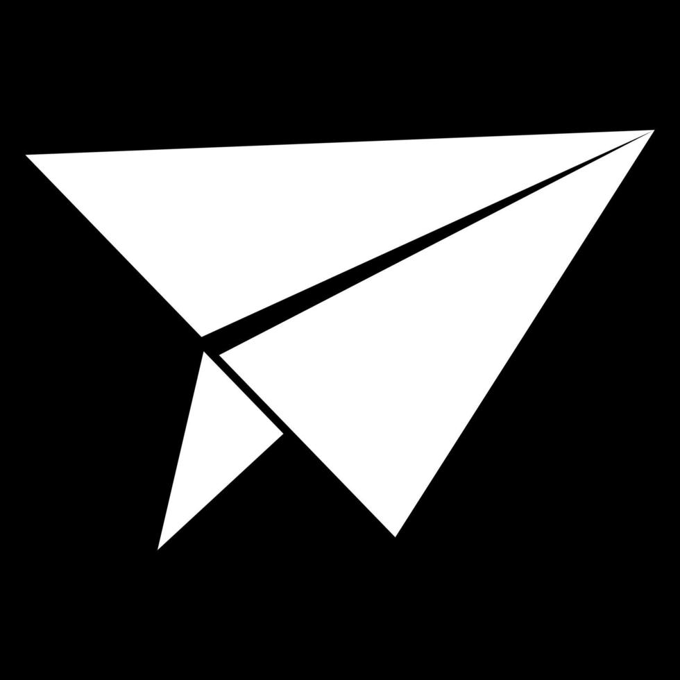 papieren vliegtuigje pictogram witte kleur vector illustratie afbeelding vlakke stijl