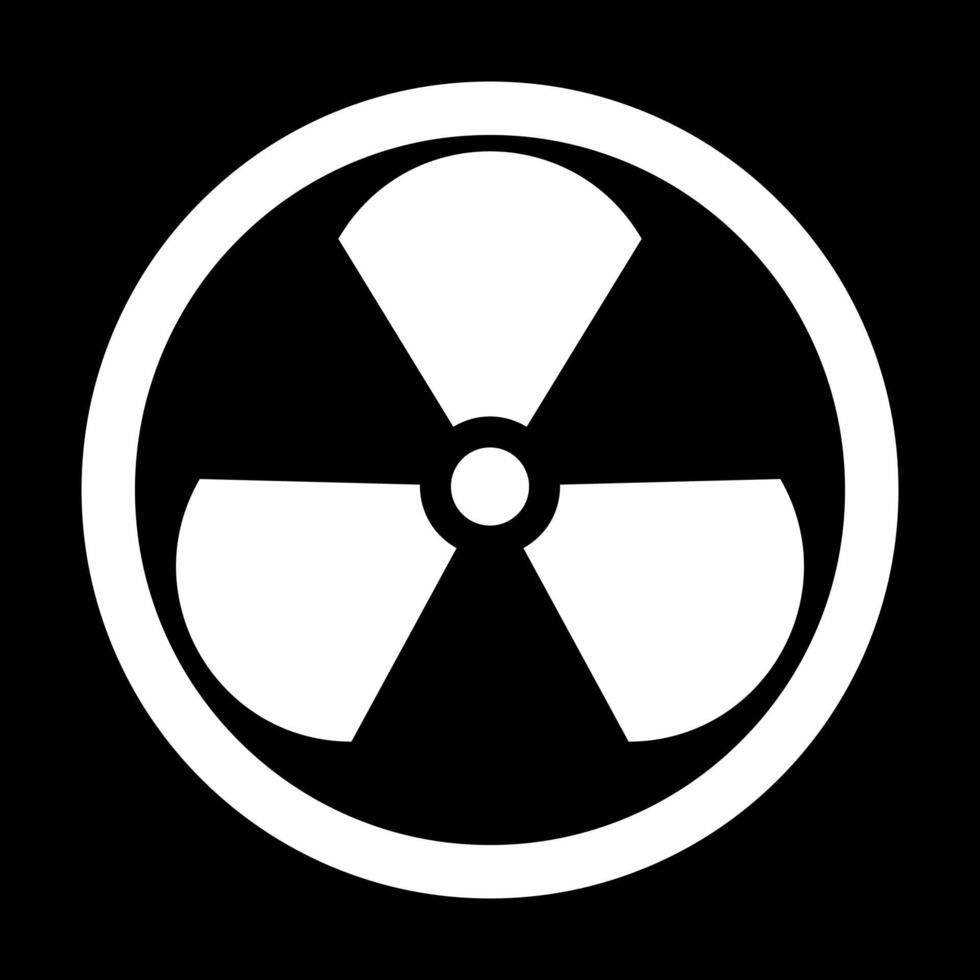 teken radioactief wit pictogram vector