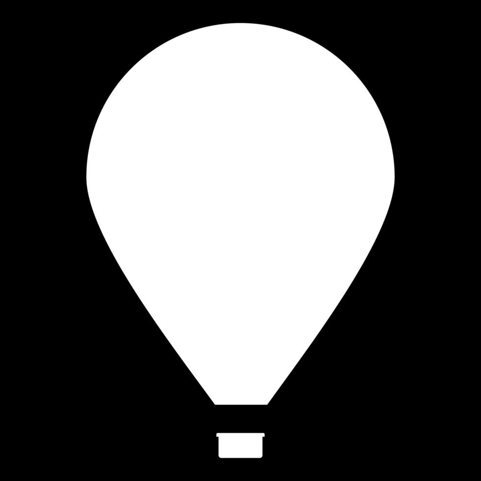 hete luchtballon pictogram witte kleur vector illustratie afbeelding vlakke stijl