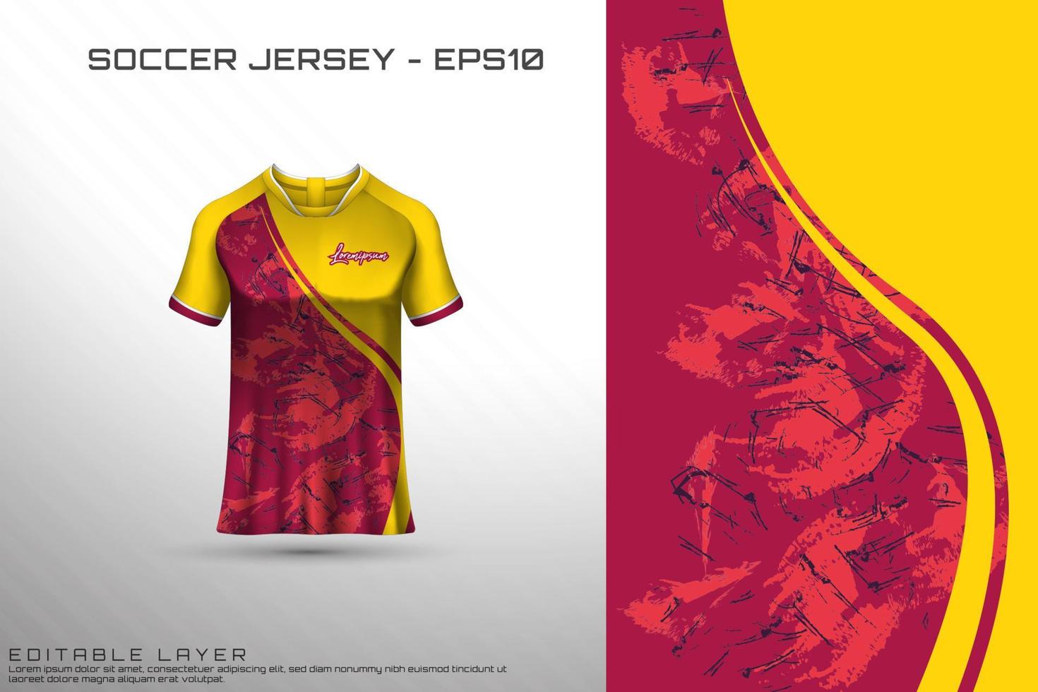 sport jersey en t-shirt sjabloon sport jersey ontwerp vector mockup.