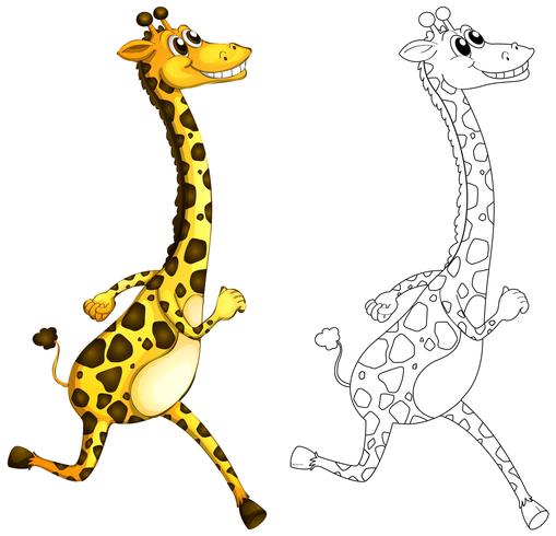 Doodle dier voor giraffe vector