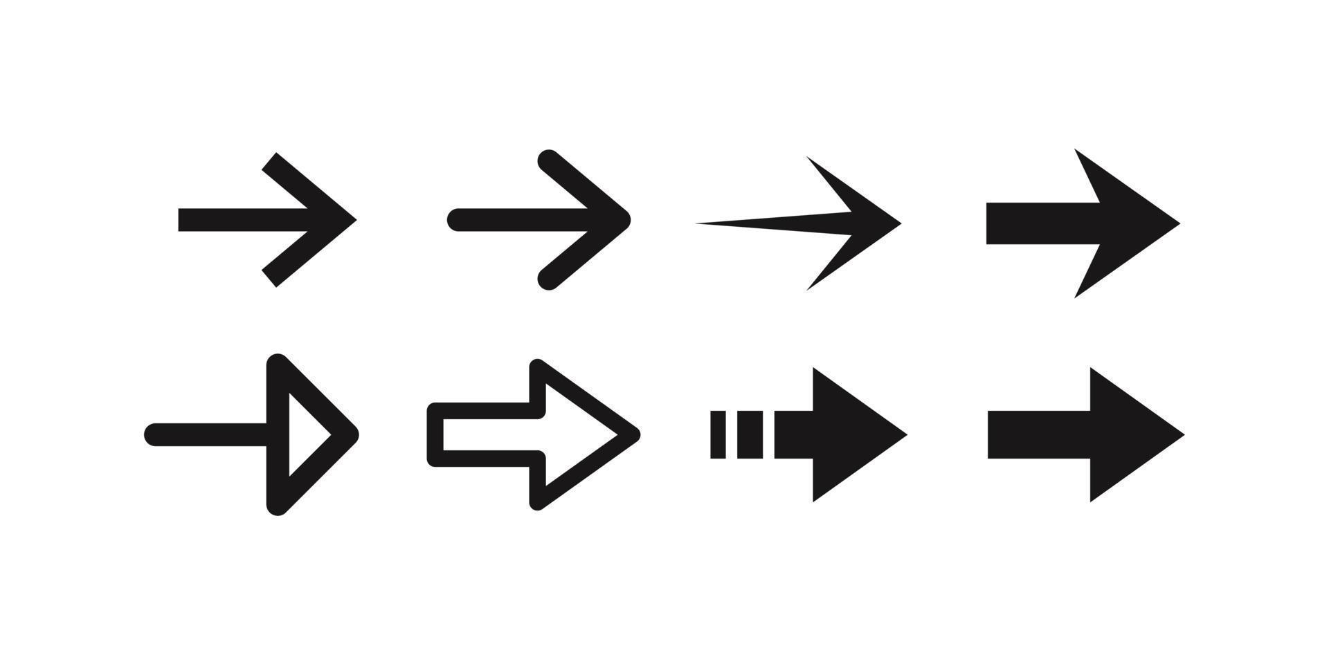 platte pijlen pictogram geïsoleerd op een witte achtergrond vector