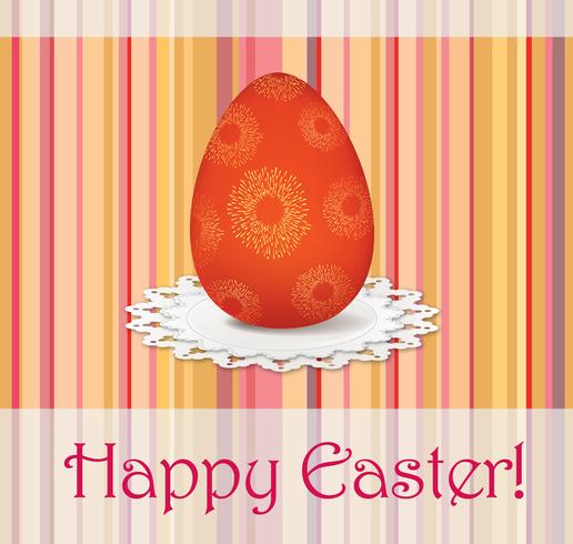 Easter Egg Sign. Pasen-wenskaartachtergrond. Religieus symbool. vector
