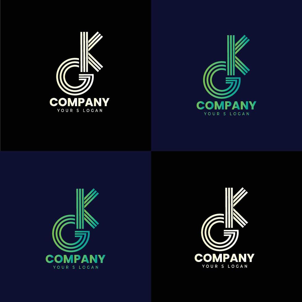 creatief gk-logo-ontwerp vector