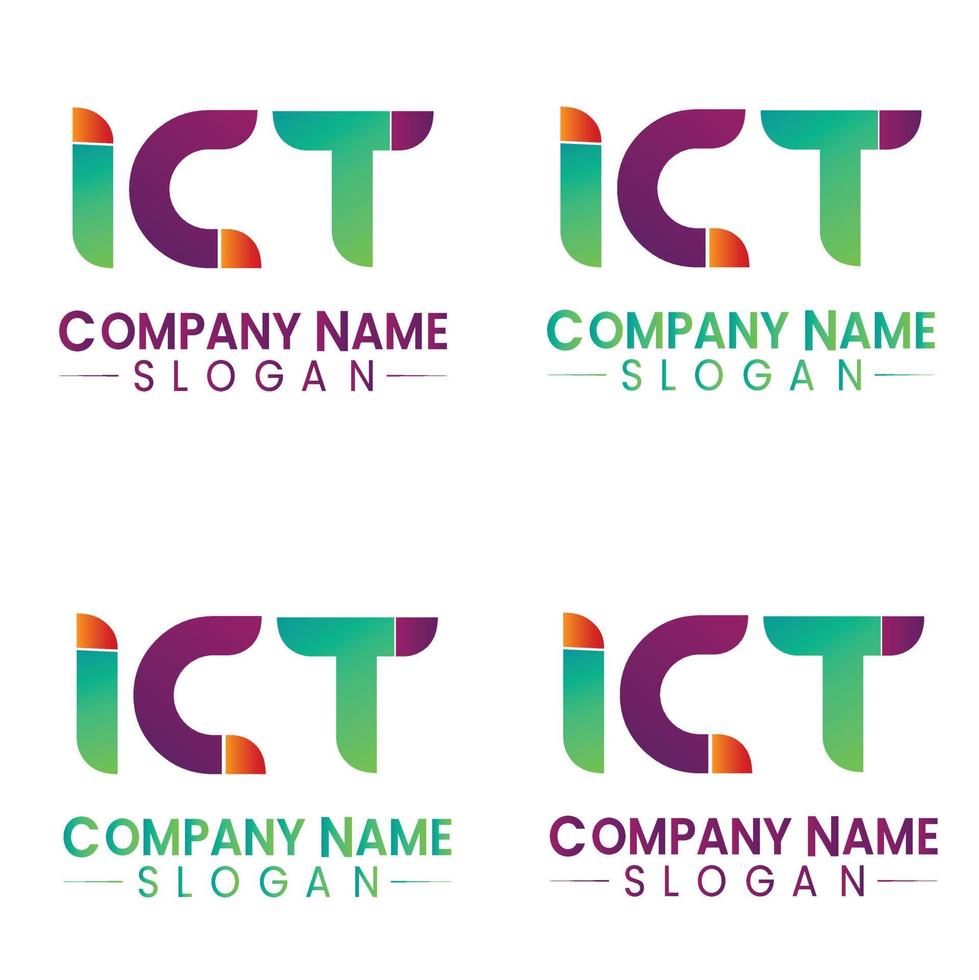 ict logo ontwerp vector