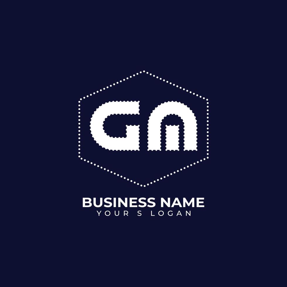 uniek GM-letterlogo-ontwerp vector