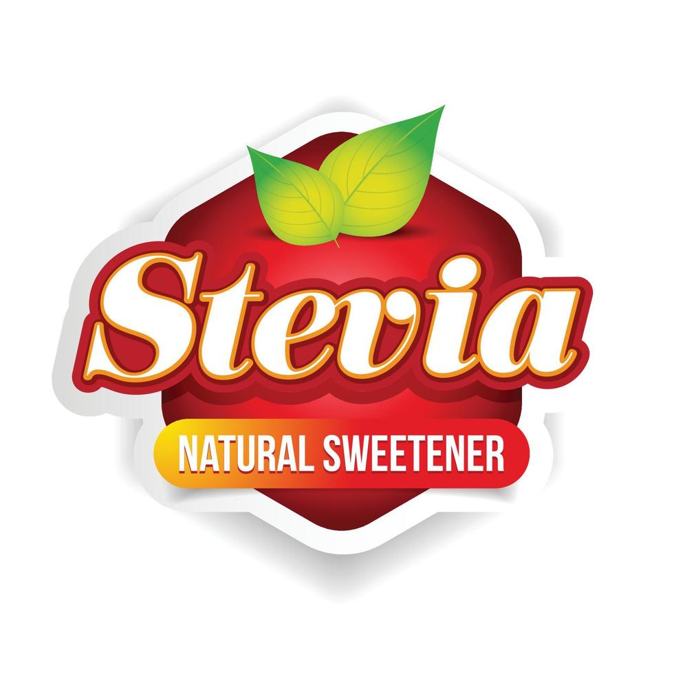 stevia natuurlijke zoetstof teken label vector