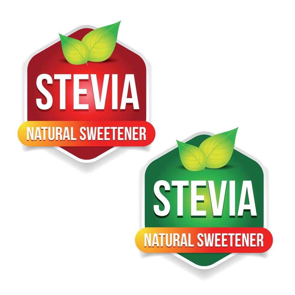 stevia natuurlijke zoetstof label vector