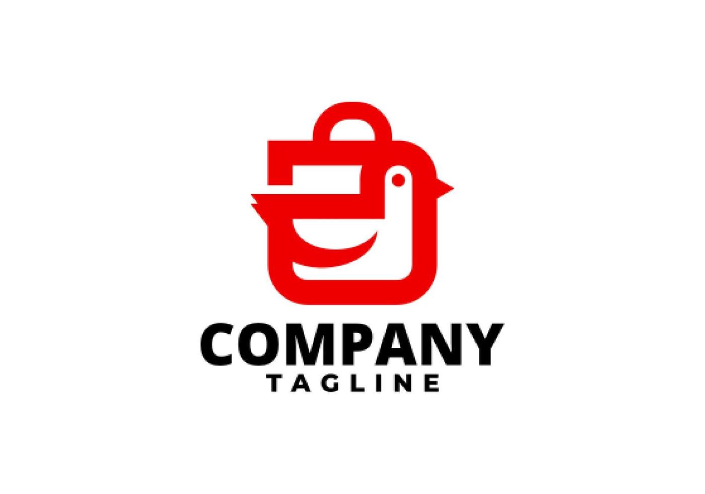 een combinatie van een boodschappentas met een eend, geweldig voor elk e-commerce-logo of elke winkel met een leuk thema-logo. vector