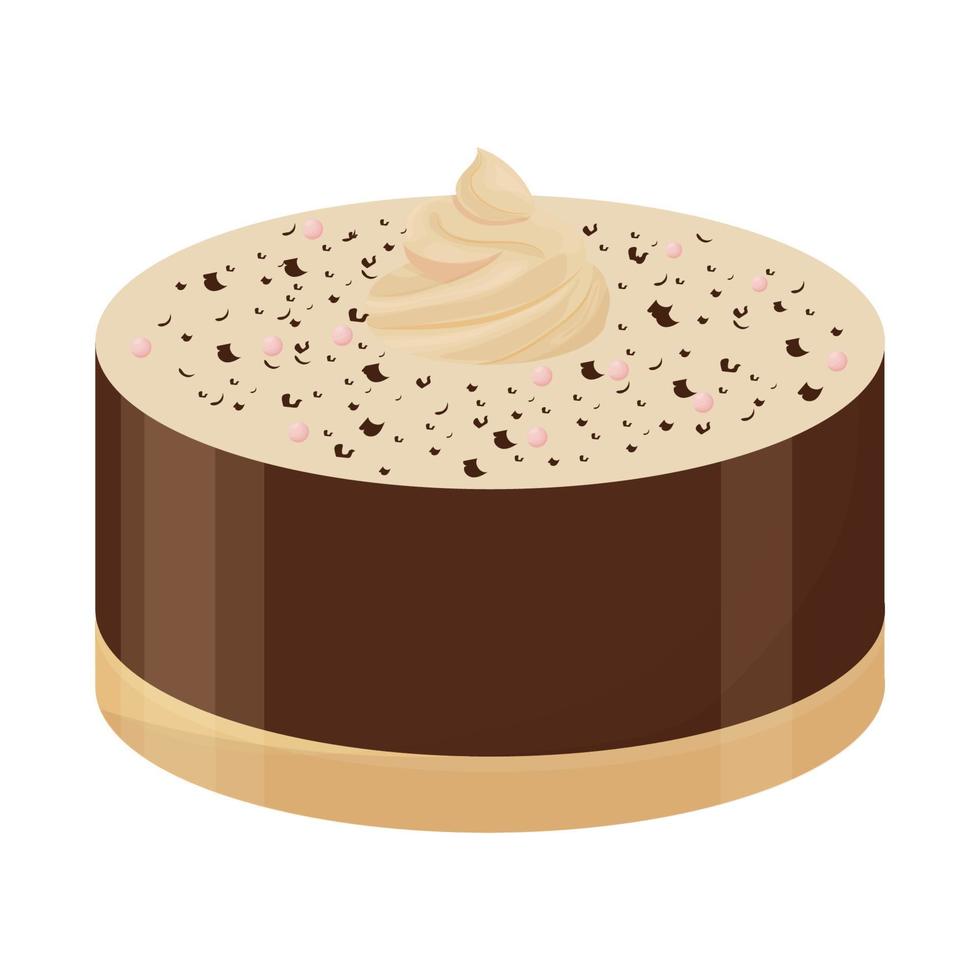 gedetailleerd en breng romantische cake, voor geglazuurde groeten geïsoleerd op een witte achtergrond. feestelijk element, clipart. vector illustratie