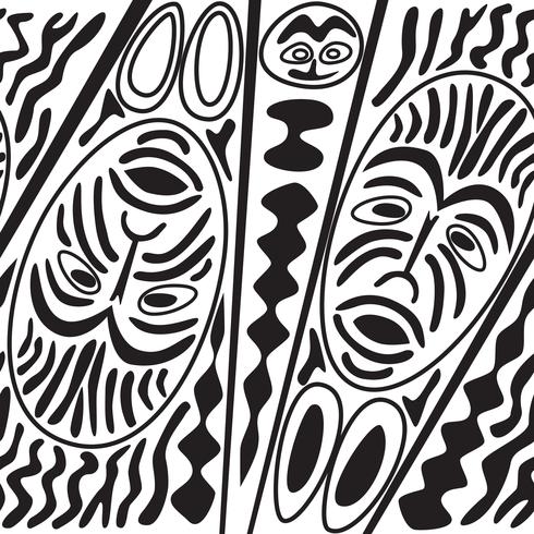 Etnisch naadloos patroon, stammenstijl. Afrikaanse masker betegelde achtergrond. vector