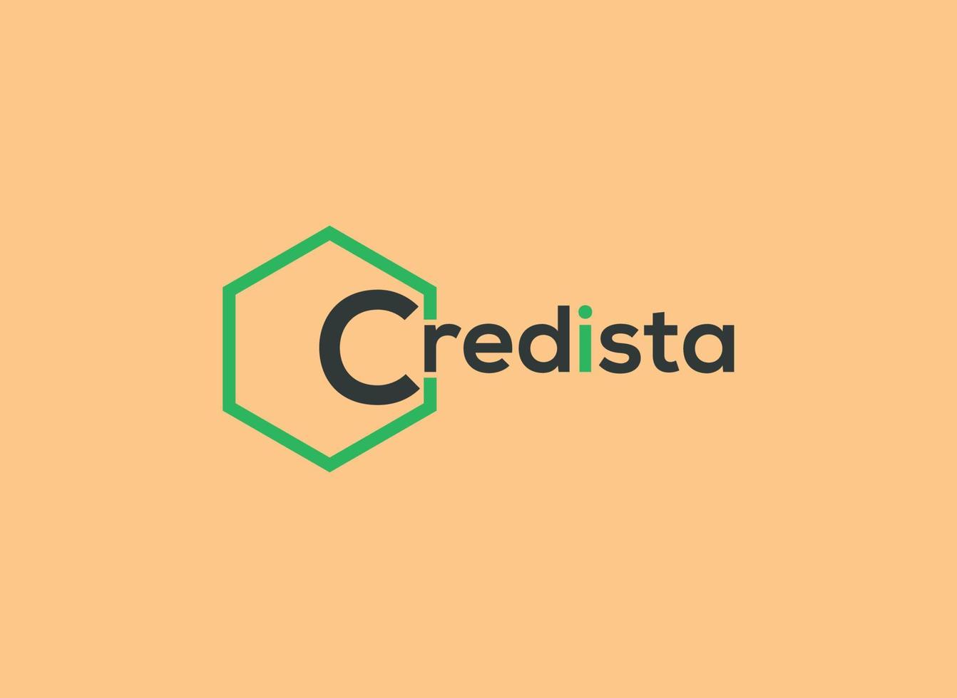 credista tekst logo gratis vector