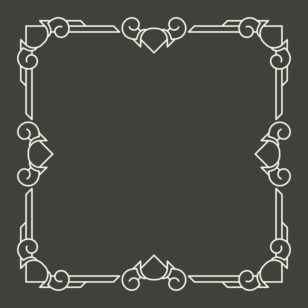 bloemen en geometrische monogram frame op donkergrijze achtergrond. -vector. vector