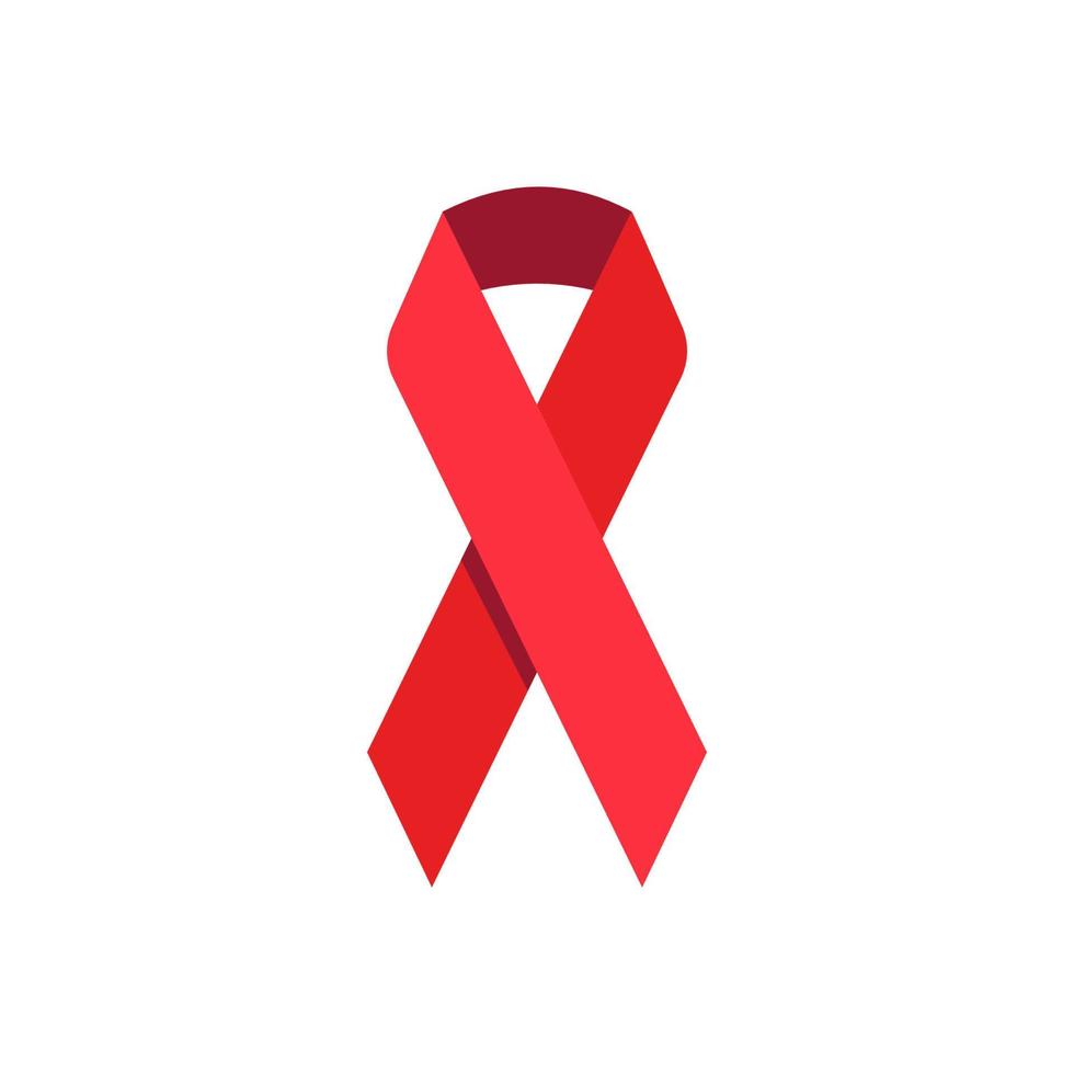 rode aids bewustzijn lint pictogram. hiv stoppen. wereld aids dag vector symbool geïsoleerd op een witte achtergrond.