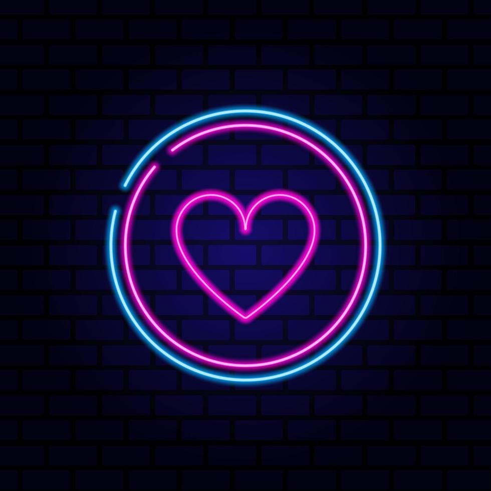 neon uithangbord met hart. vectorillustratie. vector