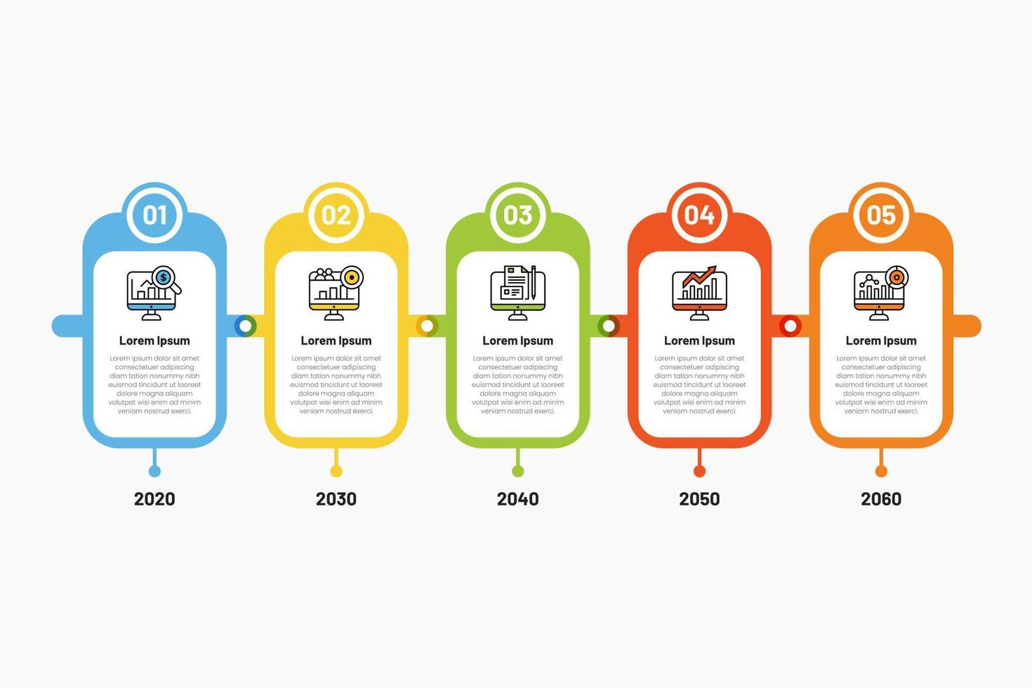 zakelijke infographic, tijdlijn, stappen, proces, vector zakelijke sjabloon voor presentaties, vectorillustratie, marketingstrategie