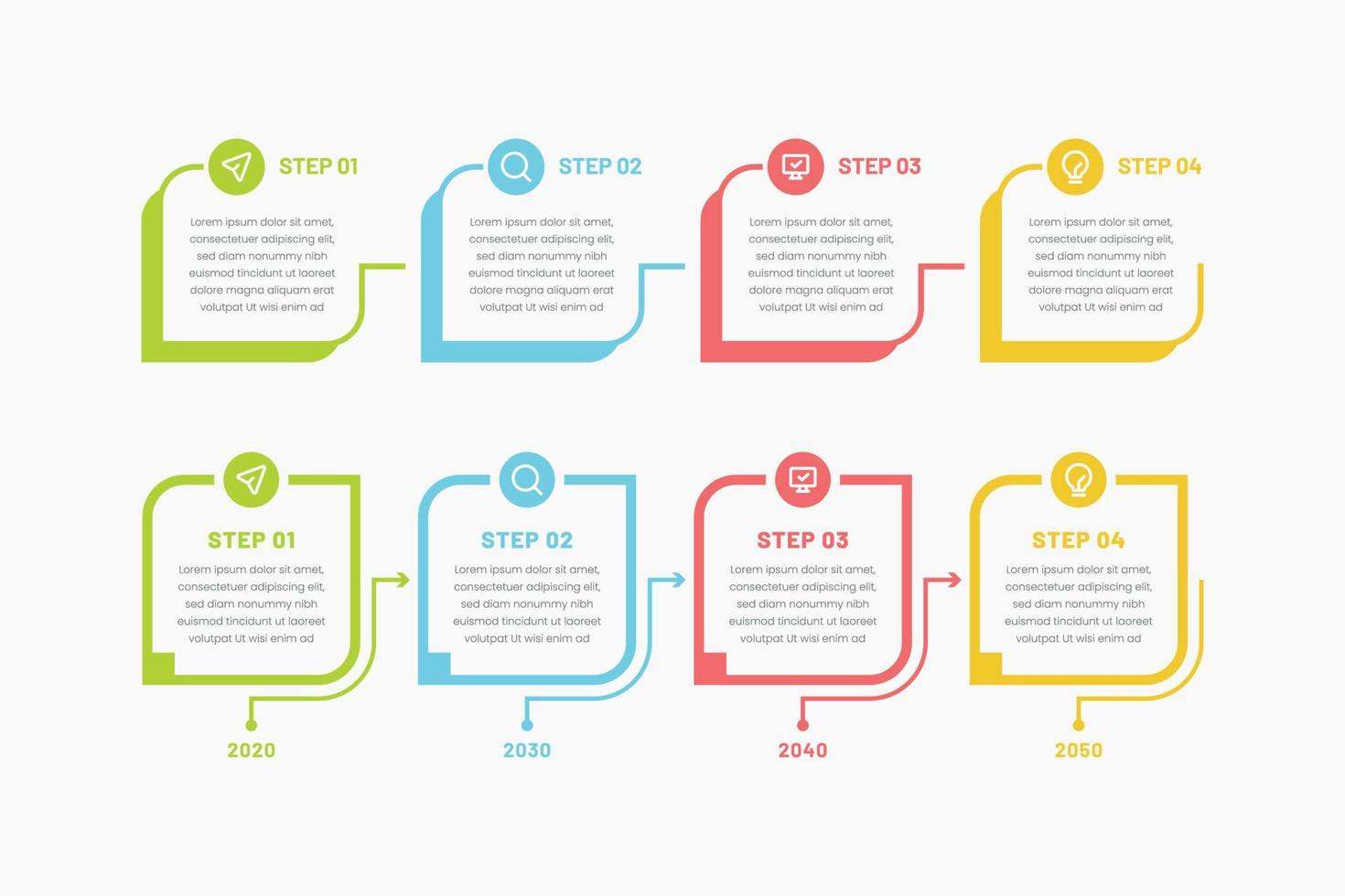 zakelijke infographic, tijdlijn, stappen, proces, vector zakelijke sjabloon voor presentaties, vectorillustratie, marketingstrategie