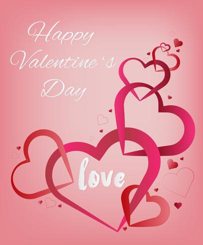 Valentines hart. Decoratieve hartachtergrond met valentijnskaartenharten. concept liefde en valentijn dag, papier kunststijl. vector