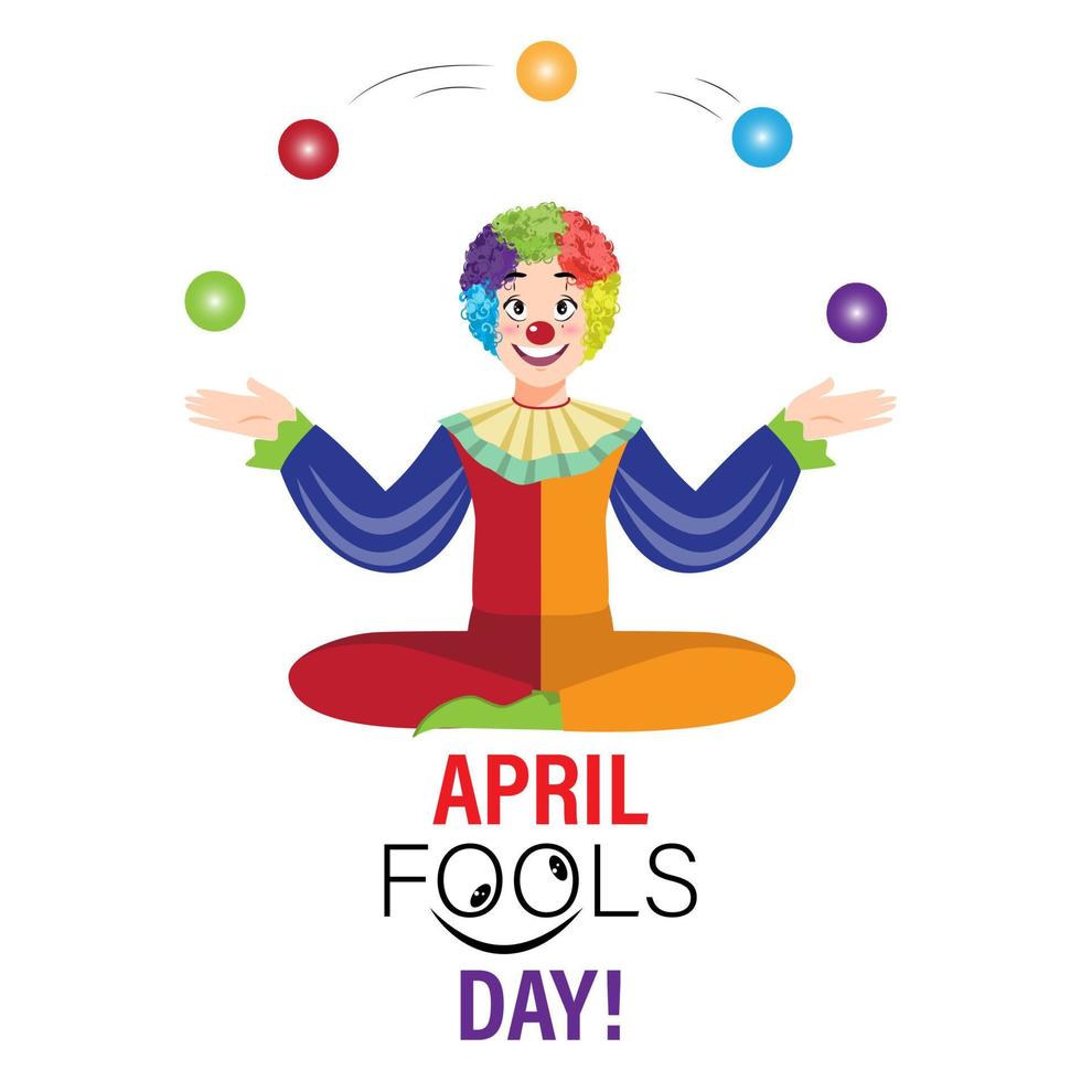 stripfiguur met april dwazen dag prestaties clown explosief op witte achtergrond. kleurrijk ontwerp. vector illustratie