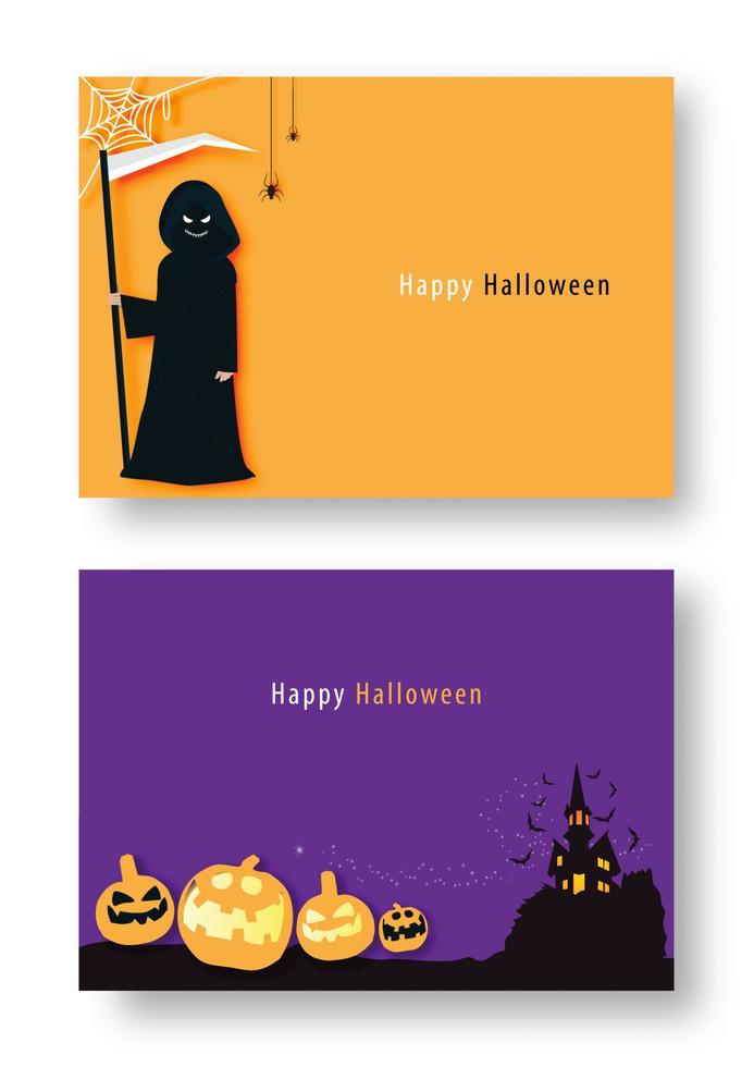 happy halloween party met stripfiguur in halloween kostuum. platte pictogram ontwerp vectorillustratie. vector