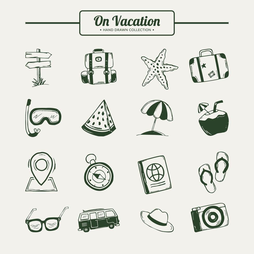 vakantie-element in handgetekende stijl vector