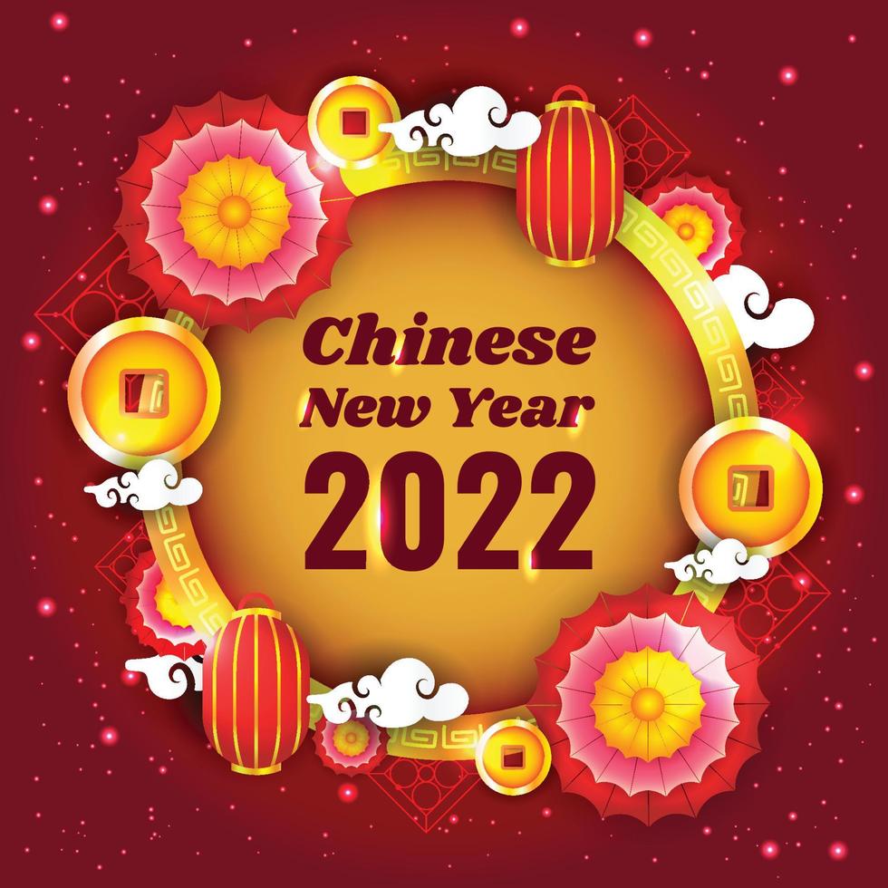 Chinees Nieuwjaar 2022 sjabloon vector