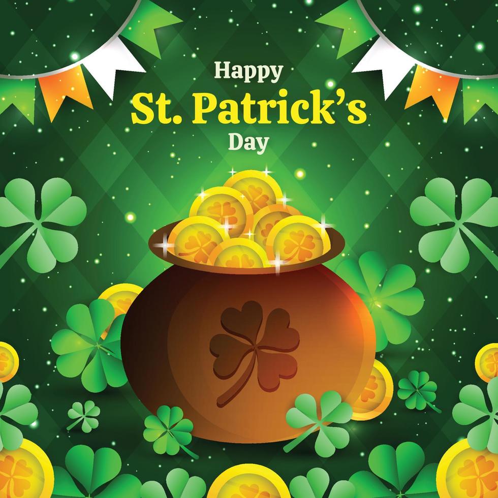 happy st.patrick's day achtergrond sjabloon vector