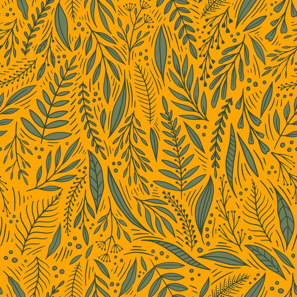 tuin bloem, planten, botanische, naadloze patroon vector design voor dekking, stof, interieur. schattig patroon met plantentak.