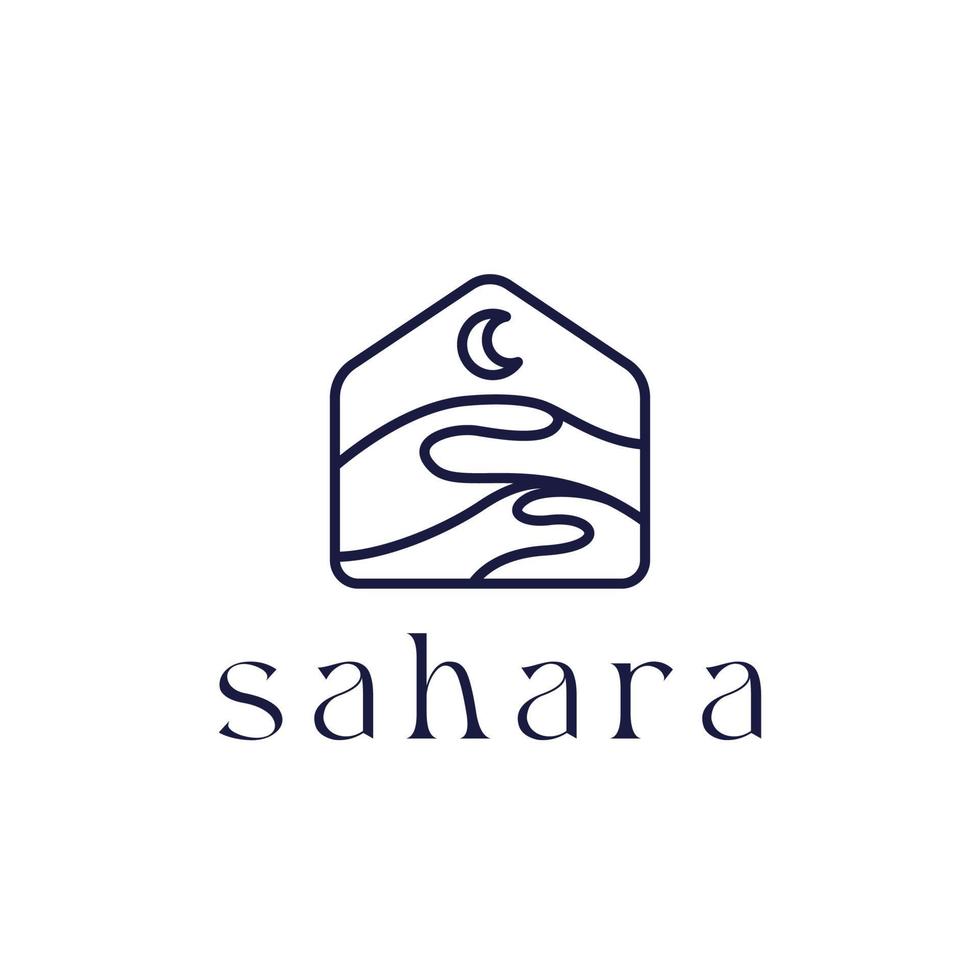 luxe sahara woestijn monoline logo concept vectorillustratie vector