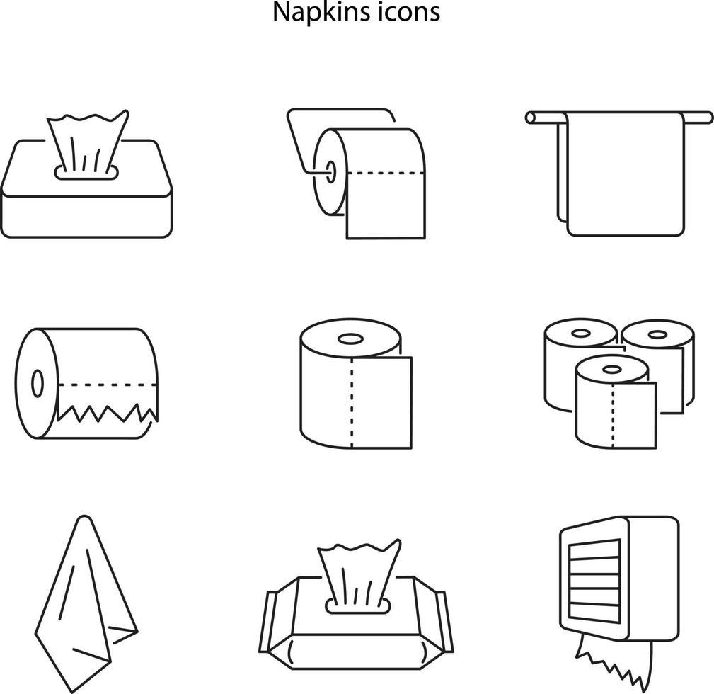 servet pictogrammen. tissuepapier vak pictogram. veegt pictogrammen af. vector. ui-pictogram. neumorphic ui ux witte gebruikersinterface webknop. vector